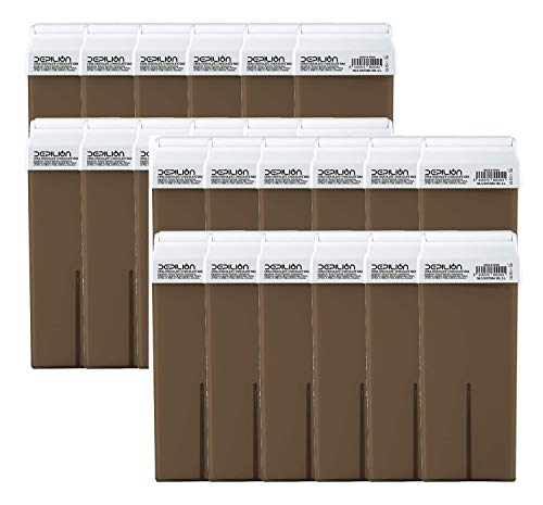 Caja de 24 x Cera Roll On cartuchos de 100ml Chocolate - Roll-on Cera para depilación
