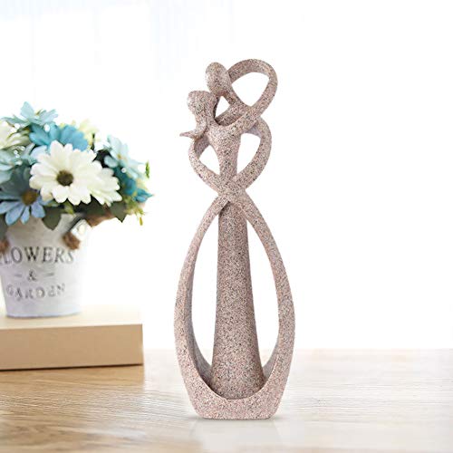 Couple Figurines Home Decor,Kissing Hug Lover 9 Inch Sandstone Statue Sculpture Wedding Decoration Anniversary Desktop Bookshelf Decor Handmade Craft Carved Art Abstract Modern Valentine's Gift #TOP3