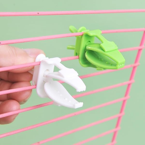 20pcs Wezxrauo Bird Cage Food Clips | Parrot Fruit & Vegetable Holder with Cuttlebone Skewers | Multipurpose PP Foraging Toy for Cockatiel, Budgie & Small Birds - 5
