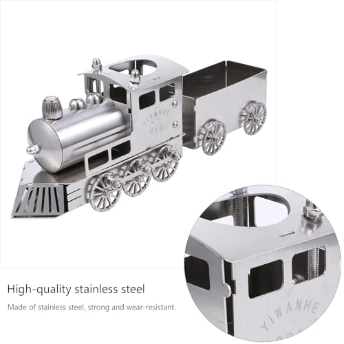 Tren de acero inoxidable de alta calidad con acabado vintage adorno metálico de mesa 8