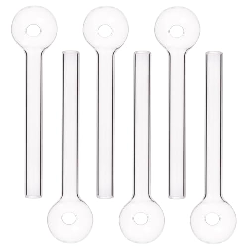 Glass Pipe Smoking, 6 Pack Borosilicate Glass Pipes, 22mm Ball and 10cm Length with 8mm Tube, Portable Design for Travel and Relaxation