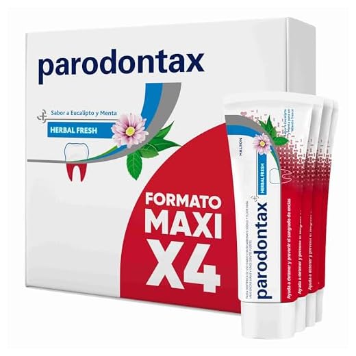 Parodontax Herbal Fresh Pasta de Dientes, Ayuda a Detener y Prevenir el Sangrado de Encías, Sabor Eucalipto y Menta, Pack 4x75 ml