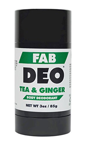 FabDeo TEA & GINGER Natural Deodorant 3 oz - Vegan and Cruelty Free - No Sulfurs or Heavy Metals - America's Favorite