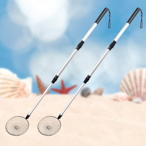 zeeloopbee 2PCS Sand Sifter for the Beach, Sand Scoop Adjustable Shell Sifting Shovels, Sea Shell...