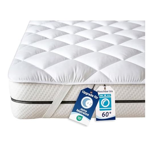 ZOLLNER Topper Matratzenschoner 180x200 cm (weitere verfügbar), Gummizug, Weiß