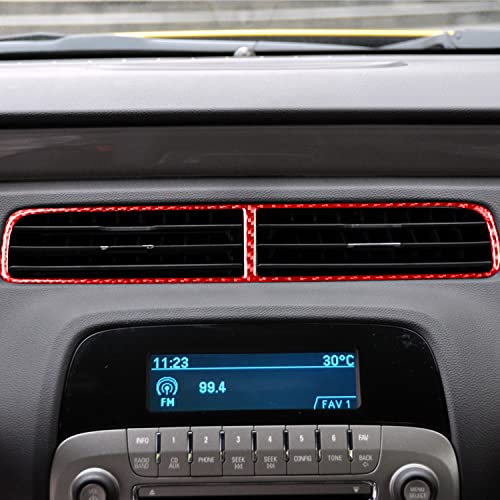 Image of NVCNX Genuine Premium Carbon Fiber Dashboard Center Airbrush Outlet Frame Line Trim Cover Sticker Decal Car Interior Accessories Compatible with Chevrolet Camaro 2010 2011 7PCS Red