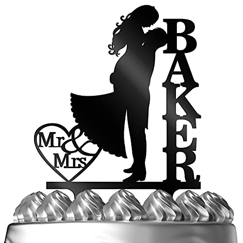 Groom & Bride Kissing Each Other Customized Wedding Cake Topper Personalized Cake Topper Wedding Favor Last Name To Be | Solid Color Cake Toppers #TOP2