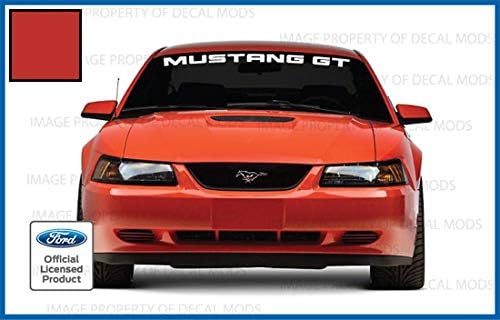 Miniatura 2 de Decal Mods - Bandera para parabrisas delantero compatible con Ford Mustang (1999-2004) calcomanía gráfica V6 GT - MGT (rojo)