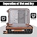WireHot Lightweight Luggage with Spinner Wheels & YKK Zipper, 3-Piece Suitcase ABS+PC Hardside Hard Shell Luggage Set with TSA Lock, Black & Brown (20+24+28 inch)