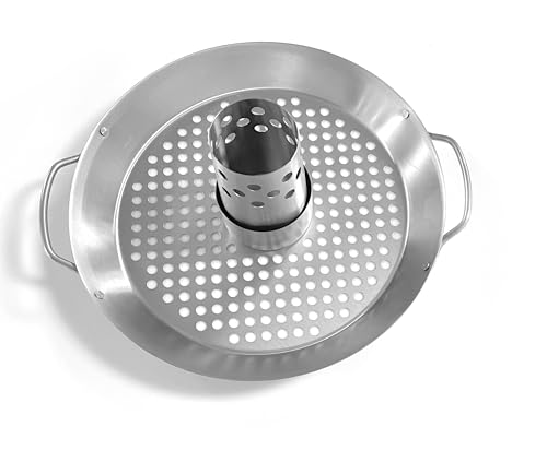 Little Balance 3080, Rôtissoire à Poulet pour Barbecue, Support de Cuisson pour Barbecue, Récipient Amovible, Cône aromatique, Ø 31 cm, Tout INOX