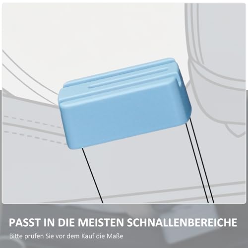 Schutzkappe für den Kindersitz-Verschluss – Verhindert unbeabsichtigtes Drücken durch Kinder – 2er-Set (Blau)