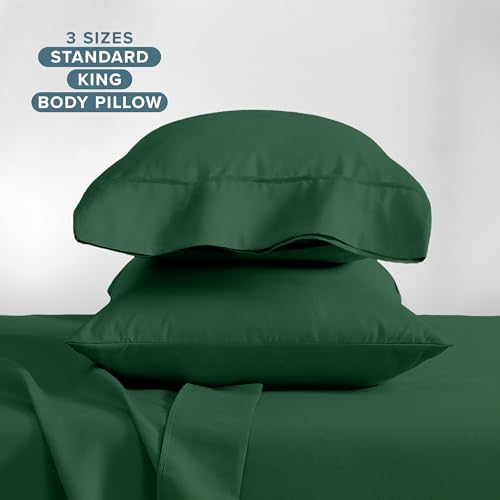 Image of Bare Home Microfiber Pillow Cases - Standard /Queen Size Set of 2 - Cooling Pillowcases - Double Brushed - Forest Green Pillowcases 2 Pack - Easy Care (Standard Pillowcase Set of 2, Forest Green)