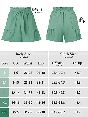 Heymoments Women'S Wide Leg Shorts Lightweight Wheat Large High Waisted Adjustable Tie Knot Loose Summer Cute Trousers thumb #5