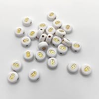 Lot De 1000 Perles En Forme De Lettres De L'alphabet 4 X 7 Mm Noir Avec Blanc Rondes Avec Trou Pour La Fabrication De Bijoux, Bracelet, Montre