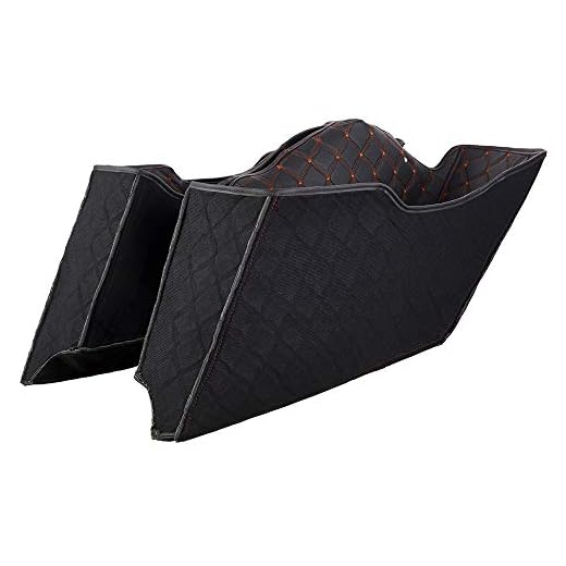 Advanblack Saddlebag Liners Carpet Insert Fits for 2014-2022 H-D Touring Road King Electra Road Street Glide Ultra Classic Hard Saddlebags (Orange, CVO Style/OEM Tapered Saddlebags)