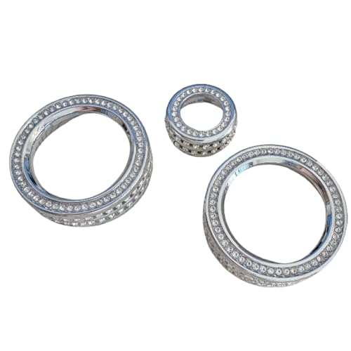 NIUHURU Car Interior Decorate Crystal Decal Bling Accessories Cover Compatible with Lexus ES RX NX LM RZ GX 2023-2026 (Air Conditioner Audio knob Cover 3pcs)