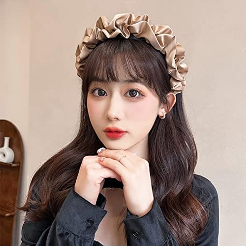 Silk Headbands Khaki Wide Headband Soft Head Band Fashion No Slip Hairbands Hair Accessories for Women 65704 - Image 3