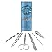 Winter Wreath Flowers Blue Stainless Steel Manicure Pedicure Grooming Beauty Care Travel Kit