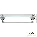 Hamilton Hills Stainless Steel Towel Bar with Shelf | Premium Quality Classical Design Polished Chrome Glass Shelf | Traditional Wall Mounted Fixture | Towel Bars for Bathroom or Entrance Hall