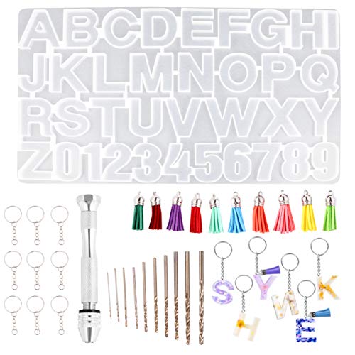 HEALLILY Fundição de Resina Alfabeto Molde Número de Letra de Silicone Molde para Resina Epóxi Artes