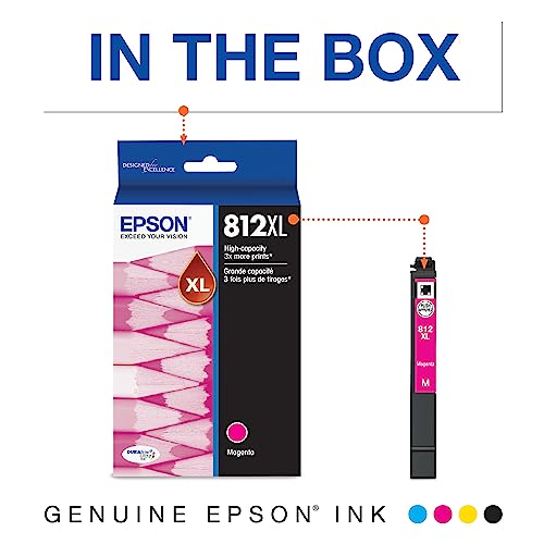 Image of Epson 812 DURABrite Ultra Ink High Capacity Black & Color Cartridge Combo Pack & 812 DURABrite Ultra Ink High Capacity Magenta Cartridge (T812XL320-S)