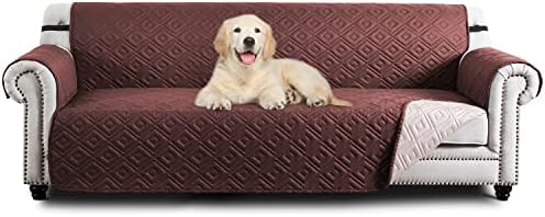 Hafaa Sofa Cover 3 Seater Quilted Sofa Slipcovers  Reversible Adjustable Elastic Straps Sofa Covers Water Resistant Sofa Protectors From Pets & Kids (Light Grey & Dark Grey)