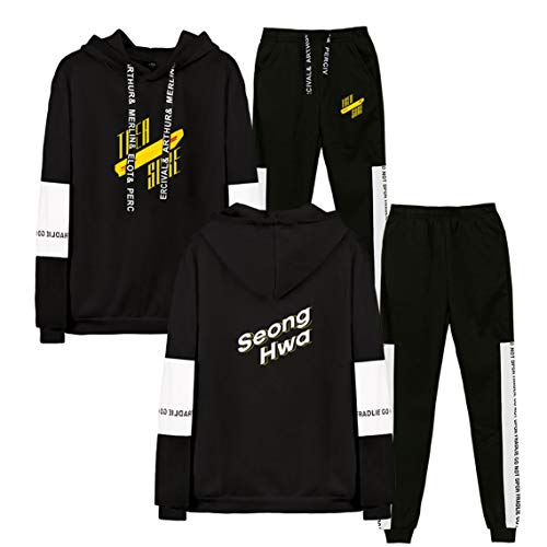 Babyhealthy XM-FQ7398-SEONGHWA-XXL Kpop Ateez Album Sweatshirt Pant Set Wooyoung San Mingi Yeosang Hoodie Sweatpant Suit cover
