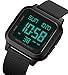 Unisex LED Digital Watch Women Men Digital Sports Watch Fashion Simple Luminous Waterproof Watch (Black)