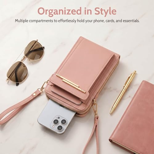 GLSAYZU Sac bandoulière tactile avec protection RFID, portefeuille bandoulière antivol en cuir pour femme, petit sac bandoulière tactile avec bandoulière, sac antivol (#B) – vue 5