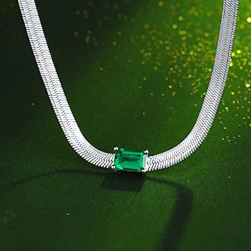 Bijoux en argent sterling avec collier pendentif vert émeraude