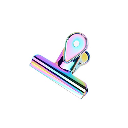 MultiBey Binder Bulldog Clips Paper Clamp Accorted Sizes Colored Holographic Steel Small Medium Large XL (XL (6 pcs))