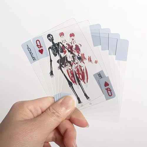 The Body Deck Transparent Playing Cards, 3D Human Anatomy Design, 54 Educational Skeleton Cards, Waterproof - Image 2