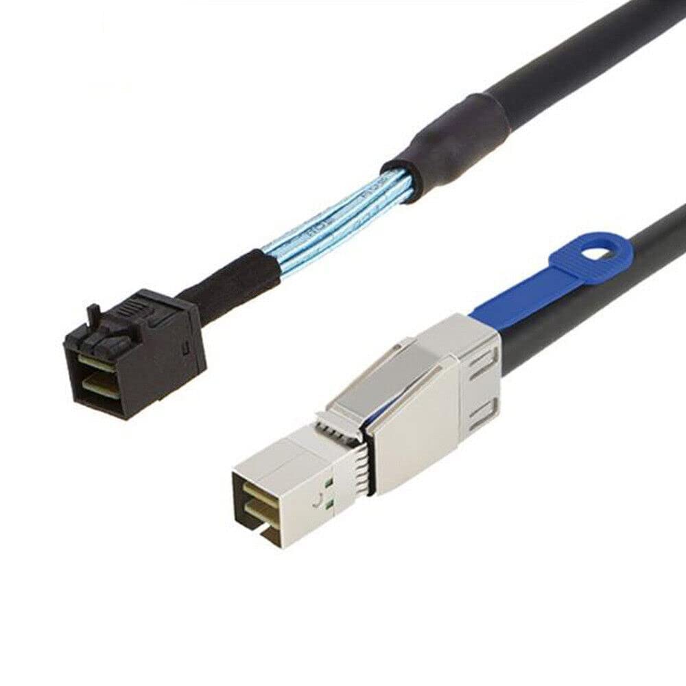Cable de conexión de Servidor Mini SAS SFF-8644 con IC a SAS SFF-8643 (1m,Black)
