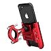 Produktbild Zingso Motorrad Fahrrad Handyhalterung, 360° Drehbarer Anti Shake Handy Halter Aluminiumlegierung Universal Fahrrad Motorrad Handyhalter für iPhone Samsung Huawei (Telefonbreite 6-10cm) (Rot)