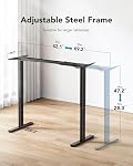 HUANUO Dual Motor Standing Desk Frame, 265 lb, T-Shaped Legs | Heavy-duty dual-motor desk frame lifts 264 lbs (120 kg). Fits 112-228cm L & 61-80cm W desktops with 4 memory presets