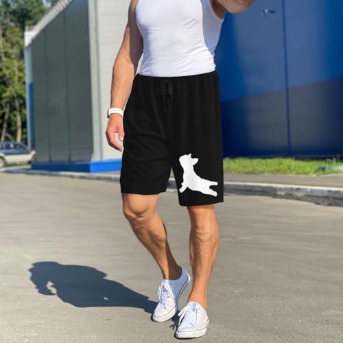 French Bulldog Yoga Pajama Shorts for Men, Men's Pajama Bottoms, Sleepwear for Summer4