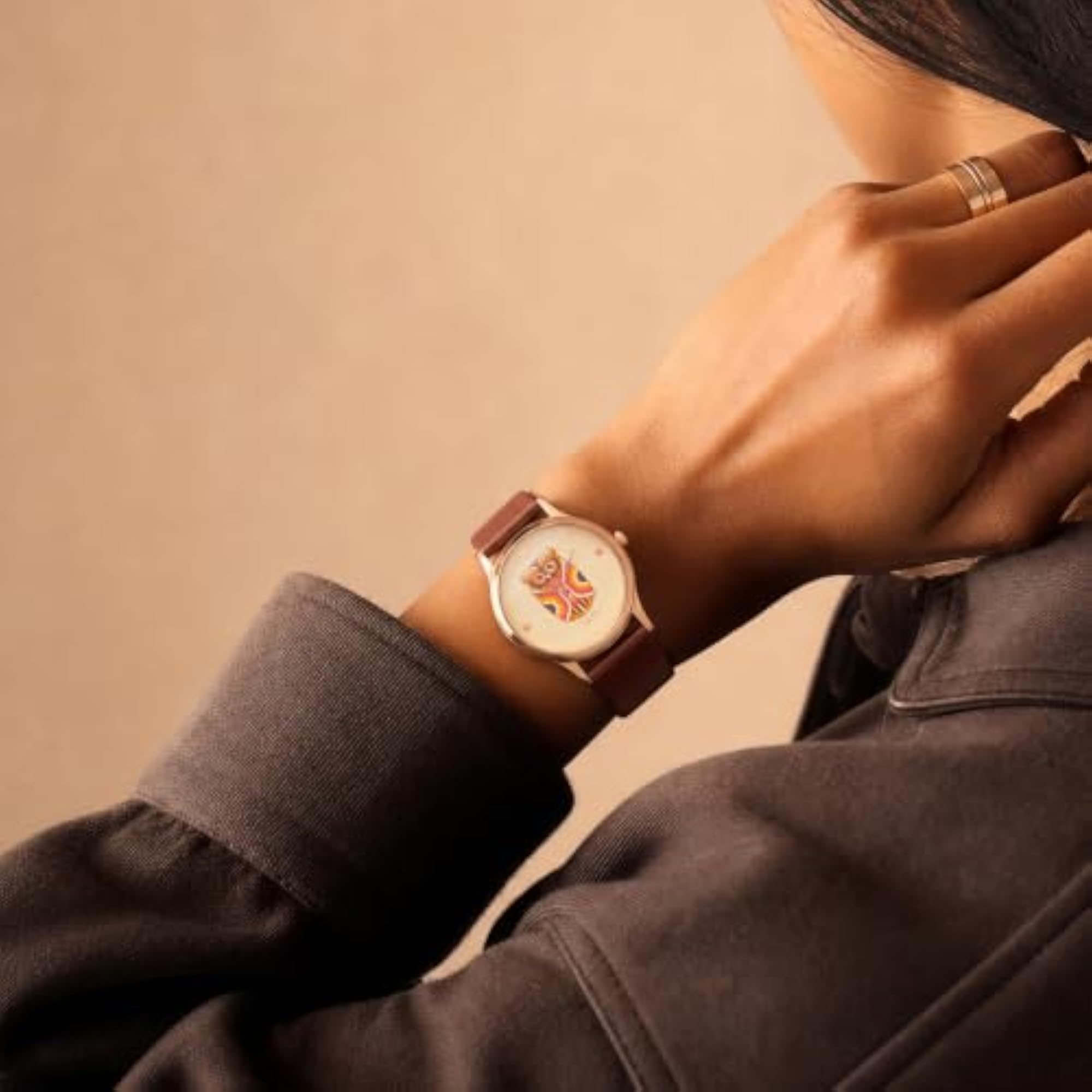 Women's Round Dial Owl Collection Analog Watch, Stylish Gift