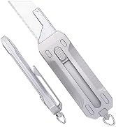 ainhue A385 Retractable Blade Utility Knife, 10pcs Replaceable Blades, 3.85 inches Titanium Handl...