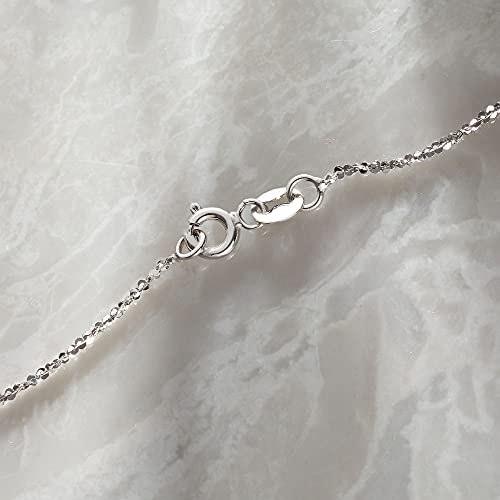 Ross-Simons Italian 1mm 14kt White Gold Twisted Sparkle-Chain Necklace3