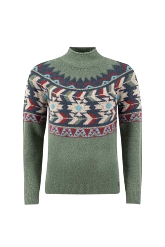 Image of Weird Fish Arelia Ikat Knitted Jumper Army Green Size 12. (Jumper/Sweater/Fleece)