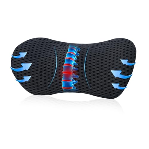 Lumbar Support Pillow, Memory Foam Lumbar Pillow, Back Pillow for Office Chair and Car Seat, Back Support for Lower Back Pain Relief, Back Support Pillow for Sitting, Driving, Traveling