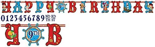 GoodyPlus Disney Junior Jake and The Neverland Pirates Kids Birthday Party Jumbo Add an Age Letter Banner 10 Ft. (1ct)