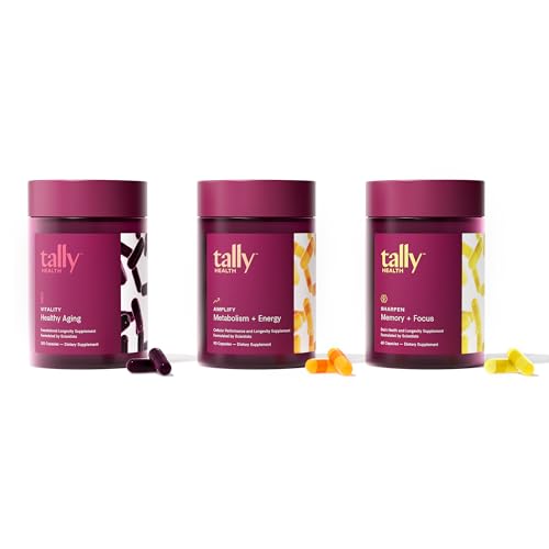 Tally Health Metabolic Health Stack: Triple-Formula System for Energy, Focus & Healthy Aging Support, 30-Day Supply