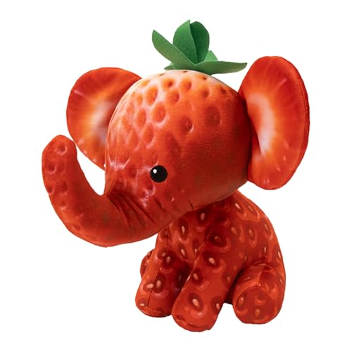 FOODIBLES Strawberry elephant soft cuddly plush toy this stuffed animal toy is a 20cm tall teddy bear Red