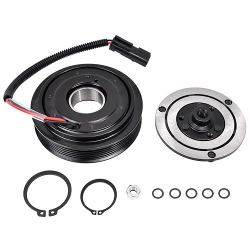 A/C AC Compressor Clutch Repair Kit - Drive Plate Hub Pulley Bearing Coil replacement for Jeep Liberty 6 Cyl. 3.7L 2002 2003 2004 2005