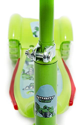 Patinete 3 Rodas Infantil Musical Com Luzes E Cesta Verde BH STORE