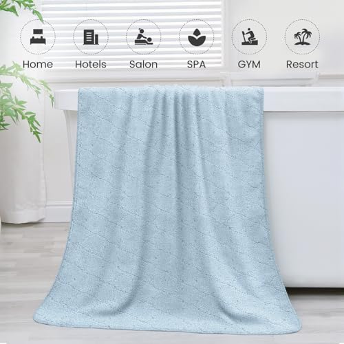 Image of JML Bath Towels, Pack of 2, 30 in x 60 in, Light Blue