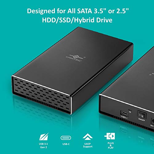 Vantec Nst-371C31-Bk Nexstar Gx Usb 3.1 Gen 2 Type-C 3.5" Sata Hdd/Ssd Enclosure, Comes With C To C And C To A Cable, Aluminum Casing, Black #TOP1
