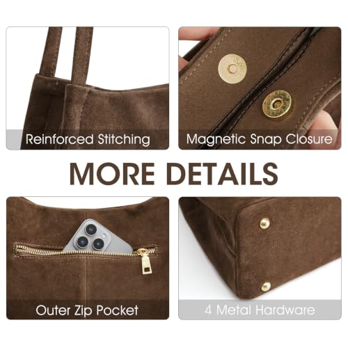 Image of Kattee Genuine Leather Purse and Handbag for Women, Soft Hobo Bag