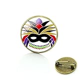 Qualitativ hochwertig Klassische venezianische Masken-Brosche für Damen, Herren, Kleid, Maske, Party-Schmuck